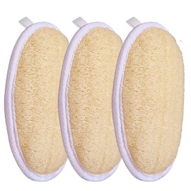 Jaunty Natural Loofah (3PC Pack) Sponge Exfoliating Body Scrubber Made with Eco-Friendly and Biodegradable Suitable for Women, Babies and Men,