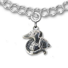 The Magic Zoo Sterling Silver Sleeping Cat Angel Charm for Charm Bracelet