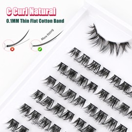 Cluster Lashes Eyelash Extensions Mixed 9-13 mm Individual Eyelashes D Curl Eyelashes Premade Left and Right Lash Clusters Siligli DIY Eyelash Lash Extensions Thin Band 8 Pairs