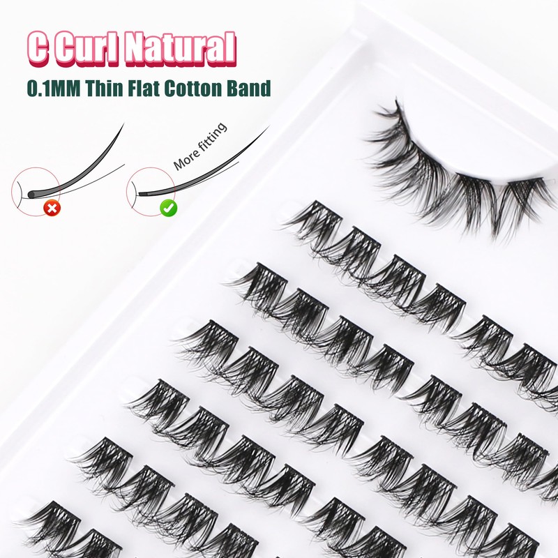 Cluster Lashes Eyelash Extensions Mixed 9-13 mm Individual Eyelashes D