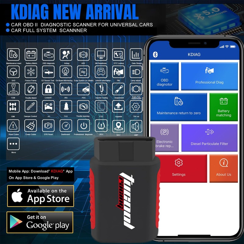 Tucool Racing KDIAG OBD2 Scanner Diagnostic Tool, Car Code Reader