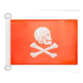Pirate Henry Avery Red NAUTICAL Flag 18'' x 12'' - skull Pirates flags 30 x 45 cm - Banner 12x18 in for boat - AZ FLAG