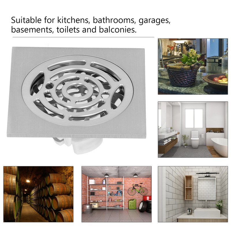 Brushed Shower Floor Drain Copper Floor Strainer for Kitchen Bathroom