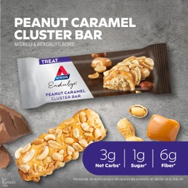Atkins Endulge Treat, Peanut Caramel Cluster Bar, Rich Nougat Center dipped in Caramel, with Savory Peanuts. Keto-Friendly. (16 Bars)
