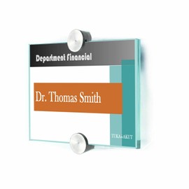 TUKA-i-AKUT TKD8301-A4 Office Door Sign A4, Clear Acrylic Info Sign Holder, Transparent, Office Sign for Writing Yourself for Sign, 210 mm x 297 mm, Information Sign for Wall Mounting Screw-On