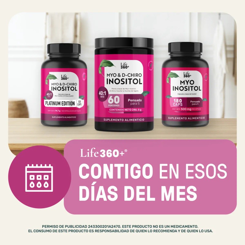 Inositol Platinum Life360 Myo Y D-chiro Inositol 120 Cps Sin