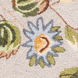 Safavieh Chelsea Collection HK331C Hand-Hooked French Country Wool Area Rug, 5'3" x 8'3", Sage