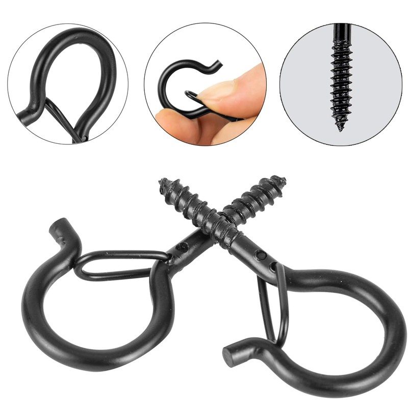 Oenothera 30 Pieces Q Hanger Hooks with Safety Buckle, Screw
