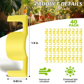 Feekoon 40 Pack Universal LST Plant Training Clips Reusable Low Stress Branch Benders for Enhanced Light Exposure & Airflow – Ideal for Indoor Gardening Cultivation to Bend or Interlock Stems (Yellow)