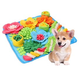 ORIA Snuffle Mat for Dogs, Interactive Sniff Mat, 20x20 inch Dog Puzzle Mat for Boredom, Slow Eating, Keep Busy, Encourages Natural Foraging Skills, Pet Treat Feeding Mat for Dogs Cats Rabbits