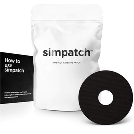 SIMPATCH Universal Adhesive Patch, 0.8-Inch Hole - Pack of 30 - Multiple Colors Available (Black)