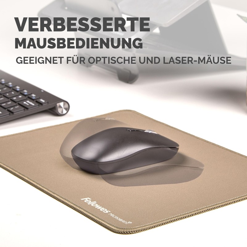 Fellowes Breyta Extra Großes Ergonomisches Mauspad Sand – rutschfeste Gummibasis,
