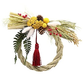 kamidana Kamidana Shindana Craftsmen Japanese Decorations Japanese Decorations Dried Flowers New Year Ornaments S Yellow Work Luck ■Boxed 8.7 x 8.7 x 3.5 inches (22 x 22 x 9 cm) ■ Entrance Door Wall Hanging Wreath Indoor Shimenawa