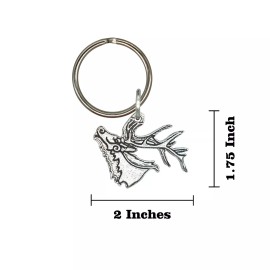 Creative Pewter Designs Celtic Elk Head Keychain, G107KC, 2 inch, Viking, Norse, Metal, Gift, Hunting