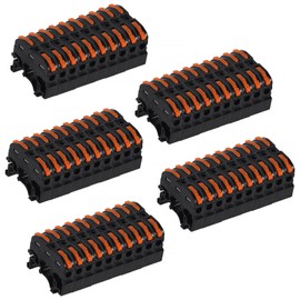 MELIFE 50PCS DIN Rail Terminal Blocks Kit, Universal Compact Lever Wire Connector for Electrical Wires, Detachable Ground Circuit Terminal Blocks for Circuit Inline 28-12 AWG