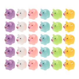 Gadpiparty Luminous Mini Resin Pigs 30pcs Tiny Glow in The Dark Miniature Pig Statue Mini Resin Animals for Fish Tank Decoration Fairy Garden Dollhouse Landscape Style B