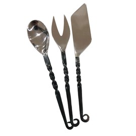 Medieval Cutlery Set with Leather Pouch Hand Forged Eating/Feasting Flatware Utensils Viking Style Kitchen Accessories Sets for Camping, Indoor & Outdoor