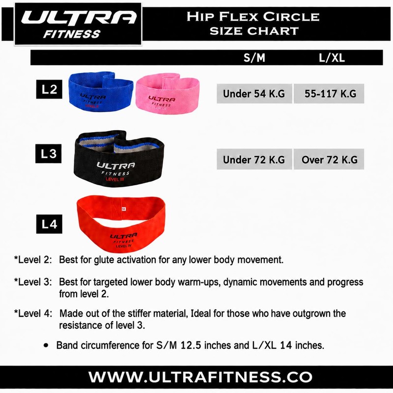 ULTRA FITNESS Hip Circle Glute Resistance BOOTY Band Premium Elastic