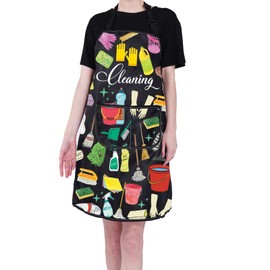 PXTIDY Cleaning Apron Cleaning Lady Gifts Cleaning Supplies for Housekeeping Waterproof Apron with 2 Pockets Custodian Gifts