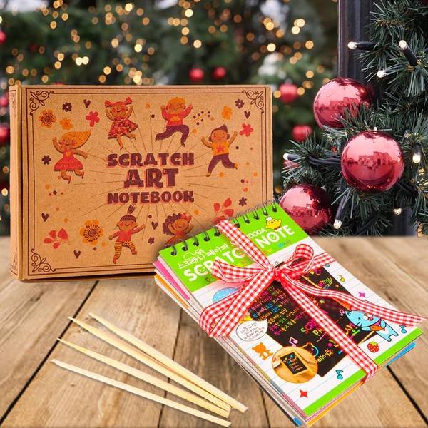 aGreatLife Scratch Art Pads : 20 Rainbow Sheets with 8