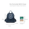 BagDesign Women's Genuine Leather Large Travel School Backpack -NAVY