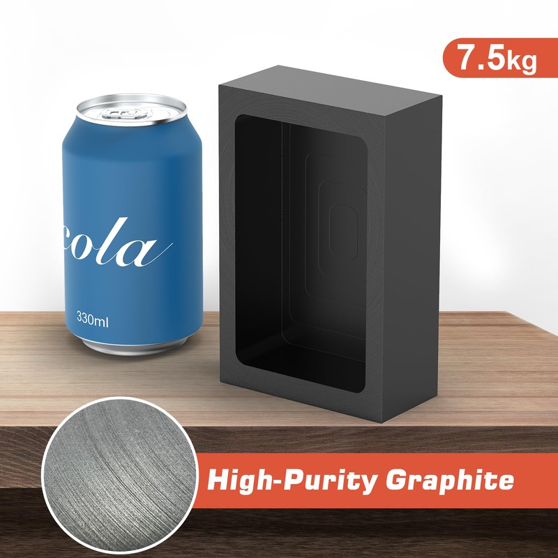 Nelyrho 1 Pieces 7.5kg Graphite Ingot Molds for Casting Gold