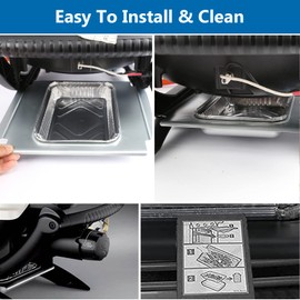 Uniflasy 80580 Catch Pan for Weber Q200 Q300 Q220 Q240 Q2000 Q2200 Q320 Grill, Drip Tray for Weber Q200/Q300 Series Grill with 6415 Aluminum Liner Replacement for Weber 41877, 15 Pack
