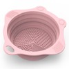 Foldable Silicone Makeup Brush Cleaner Pad Bowl, YalsFTY Portable Mat