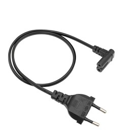 Euro Plug to C7 Socket Power Cable YACSEJAO 2-Pin 90 Degree EU Plug to Euro Double Socket C7 Figure of 8 Power Connection Cables, 0.5 m