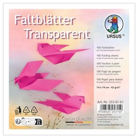 Ursus Eosin 2536151 Folding Sheets Transparent 42 g/m² 100 Sheets 14 x 14 cm Coloured