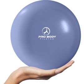 ProBody Pilates Ball 9 Inch - Small Exercise Ball for Between Knees or Barre, Core, Ab Workouts, Yoga, & Physical Therapy, Stability Ball (Indigo)