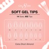 Cre8tion Soft Gel Nail Tips, Extra Short Almond Shape, 602