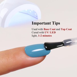 Ozzeal Gel Polish, 0.5 Fl Oz Sky Blue Gel Nail Polish Spring Summer Soak Off LED UV Gel Nail Polish Art Starter Manicure Salon DIY Nail Gel Polish