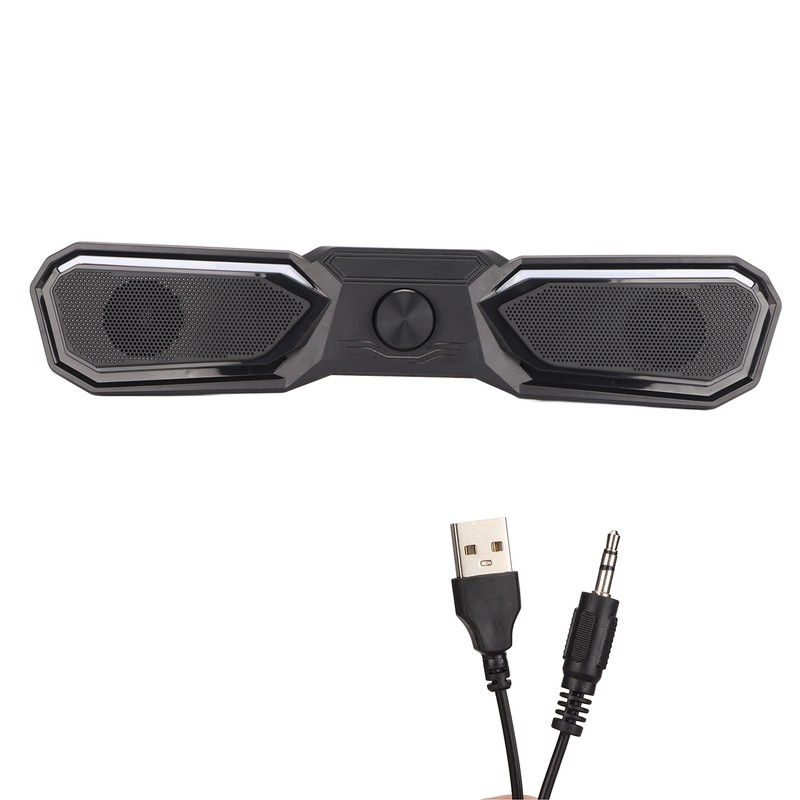 Desk Speaker USB Powered Stereo Small Computer Soundbar with Dynamic