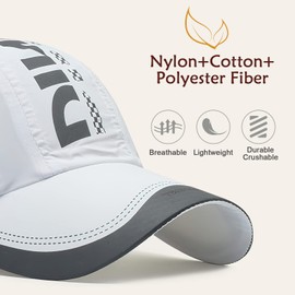 TAGVO Baseball Cap Men Women 2 Packs Quick Drying Breathable Sports Mesh Baseball Cap Summer Baseball Cap UV Protection Cap Men Adjustable Hat Waterproof Outdoor Baseball Cap, Black and White