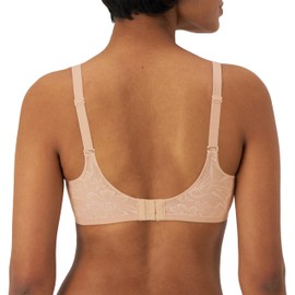 Bali Women's Breathe Lace Underwire Bra, Breathable 2-Ply Modal Bra, Convertible Straps, Almond, 42C