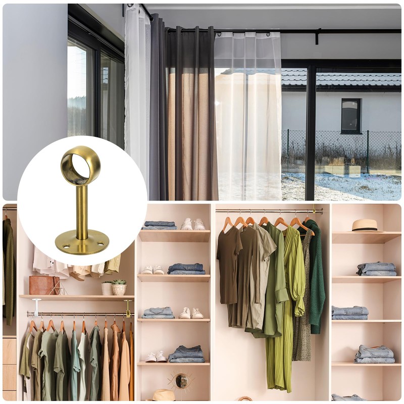 sourcing map 4 Pcs 0.98 Inch Curtain Rod Holder, Ceiling