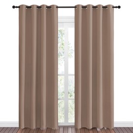 NICETOWN Blackout Draperies Curtains Panels - Window Treatment Thermal Insulated Solid Grommet Blackout Curtains/Panels/Drapes for Bedroom (Set of 2 Panels, 55 by 86 Inch, Cappuccino)