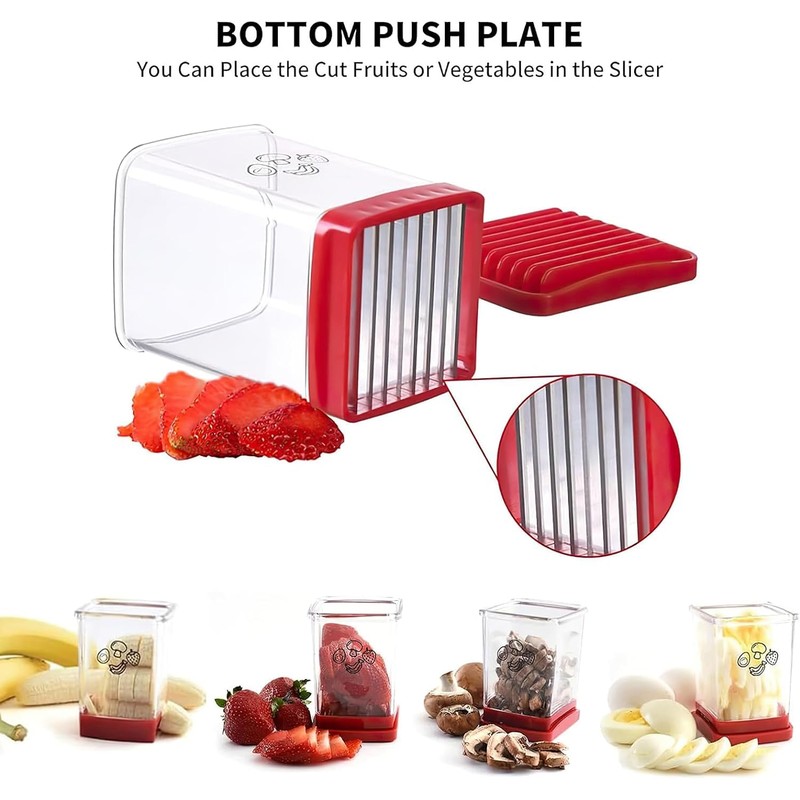 Cup Slicer Fruit,Stainless Steel Fruit Slicer Cutter Cup,Vegetable Speed Slicer