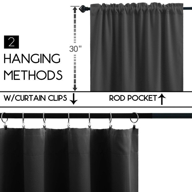 KOUFALL Extra Wide Short Curtains for Bedroom,Blackout 52 in Width