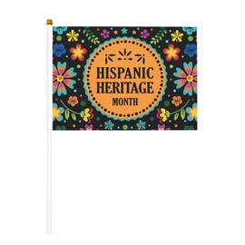 National Hispanic Heritage Month Small Mini Flags Hand Held Flag Decoration For Party Parades Festival Celebration Ten Piece