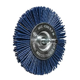 Century Drill & Tool 77443 4" Fine Nylon Radial Brush, 150 Grit, 1/4" Quick Change Shank, 4,500 RPM - Nylon Bristles for Metal, Wood, Plastic, Masonry