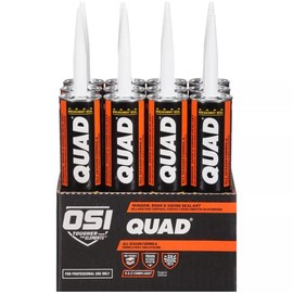 OSI Quad Window, Door and Siding Sealant Clear 000, 10 fl oz, Cartridge (12 Pack)