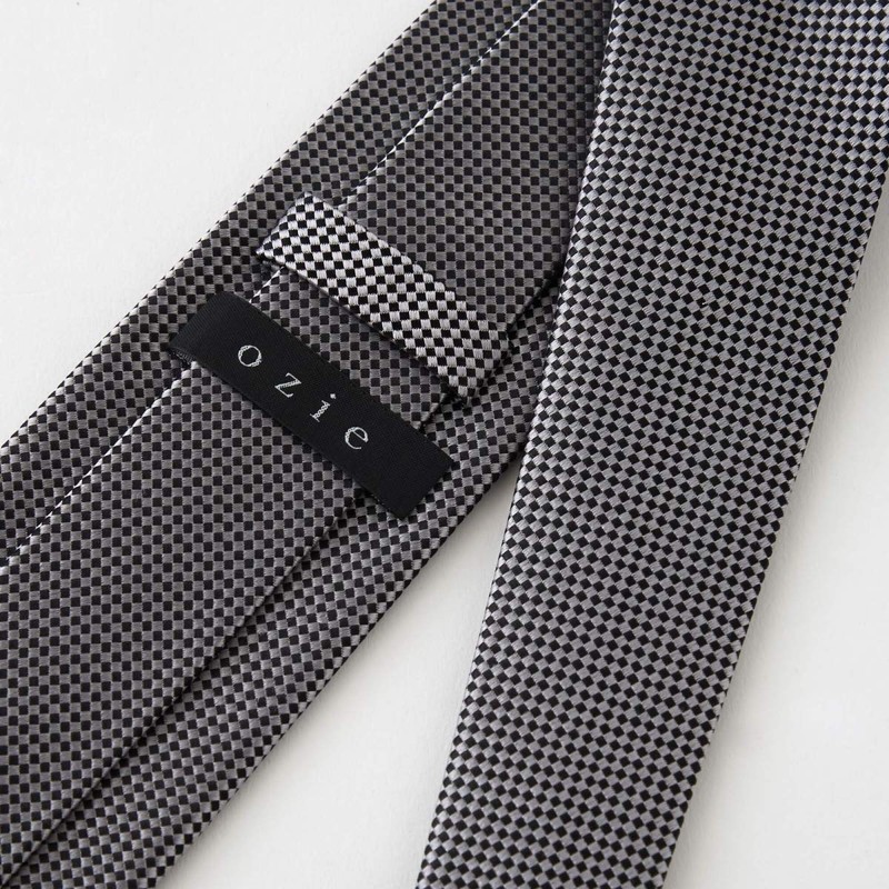 Ojier Men's Necktie/Jacquard Tie, 100% Silk Silk, Plain, Mini Plaid,