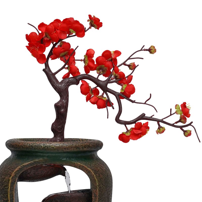 20Inch Tabletop Decorative Flower Vase Style Bonsai Waterfall Humidifier with
