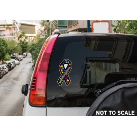 MeramecSigns x3 Autism Awareness Ribbon Sticker 5" Vinyl Sticker Decal puzzle pieces