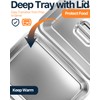 Matchwaves Grilling Prep and Serve Trays with Lid, Stainless Steel