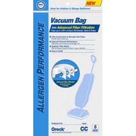 DVC Type CC HEPA Cloth Upright Filter Bags Designed to fit Oreck Vacuum With Activated Charcoal