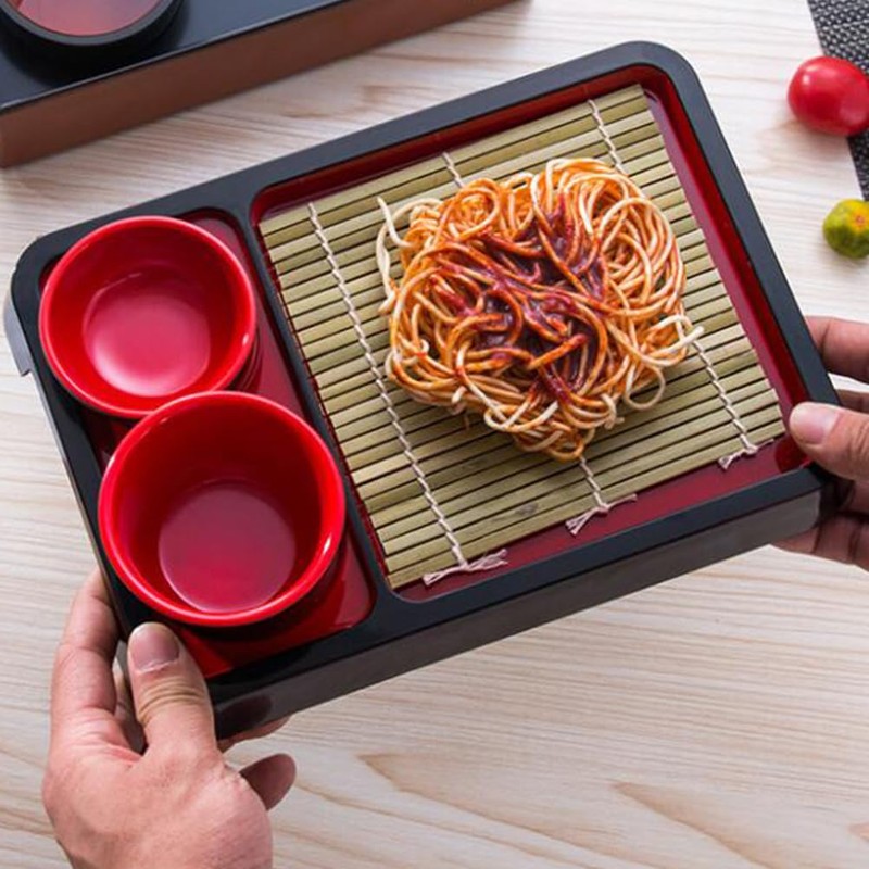 DECHOUS Soba Noodle Plate: 2 Sets Japanese Cold Soba Noodle