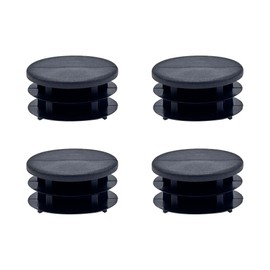 Outwater Plastic 1-1/2" Dia. Round Insert End Caps for Tubing, Finishing Plug for Round Tubing Chair Glide, Floor Protector, Fits Multi Gauge Tubing, USA Made, 4 Pack